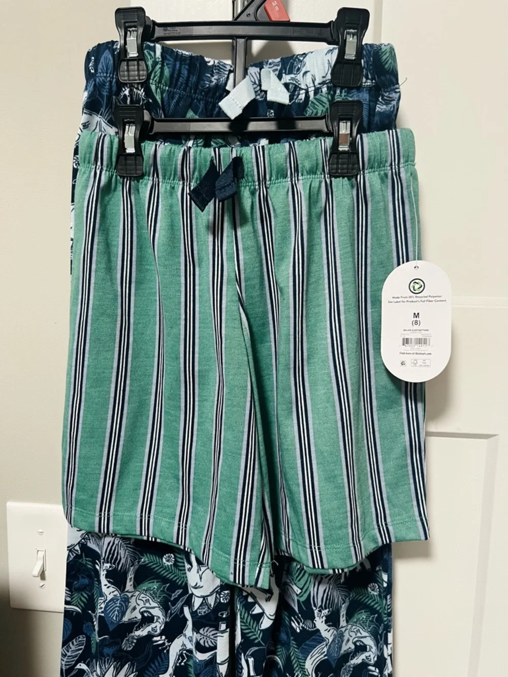 NWT Wonder Nation Boys Dinosaur & Striped 2-Piece Sleep Pants & Shorts